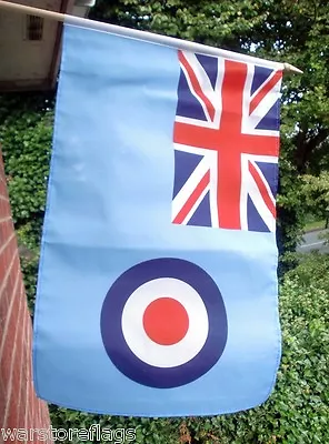 Raf Ensign Large Hand Waving Flag 18 X12  With 24  Pole Royal Air Force British • £9.99