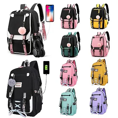 $19 • Buy Oxford Women Girls School Backpack Travel Laptop Book Bag W USB Charging Port