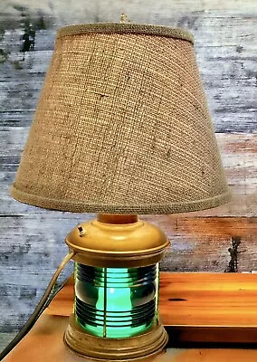 Vintage Brass Mid Century Rubal Anchor Maritime Nautical Ship Lantern Table Lamp • $225