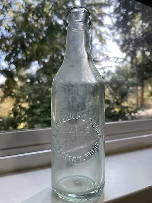 8oz Aqua Vintage BOZEMAN MONTANA BOTTLING WORKS Crown Top Soda Pop Bottle Emb • $79.99