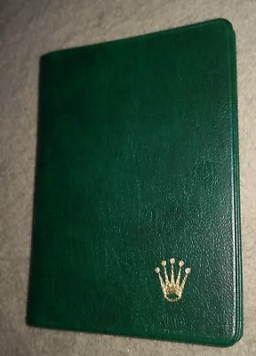 Vintage Rolex 100.00.41 Green Vinyl Watch Warranty Card Paper Holder Wallet Mint • $100