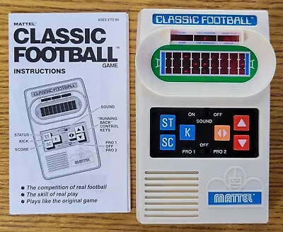 Mattel Classic Football 2000 Hand Held Game With Manuel CLEAN Vintage Tested • $38