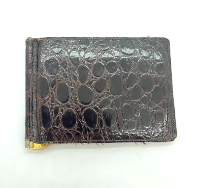 Slim Genuine Snake Leather Wallet Maroon Brown Vintage Folding Wallet For Men • $27.07