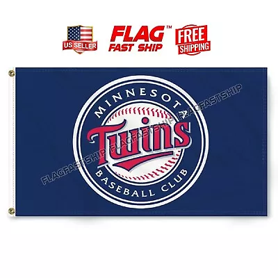 Minnesota Twins 3x5 FT Flag Man Cave Flag Old School Banner USA FREE Shipping • $12.98