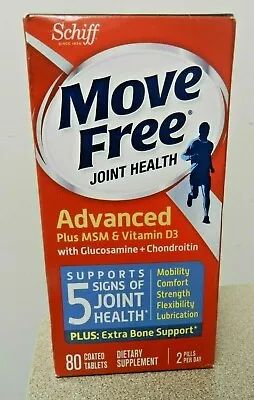 Schiff Move Free Joint Health Advanced + MSM & Vitamin D3 80ct EXP 04/2025^ NEW • $13.99