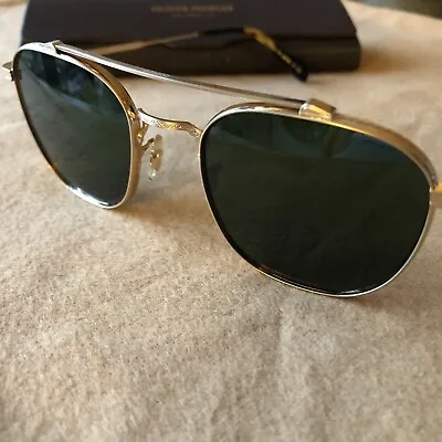Oliver Peoples OV1294ST Mandeville Sunglasses - Brushed Gold / Green • £220
