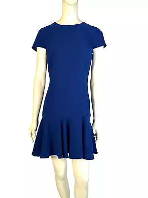 NWT Amanda Uprichard Hudson Flounce Dress Cobalt Blue Free Shipping Size S • $68
