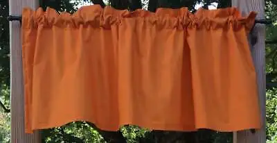 Solid Orange Valance Kitchen Bath RV Curtain Valance Or Tier Panel Choose Height • $20.99