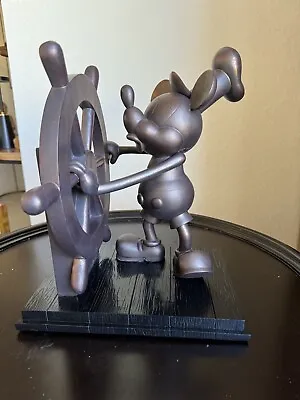 Disney Mickey Mouse Steamboat Willie Limited Edition Bronzed Statue LE 1000  • $184.95