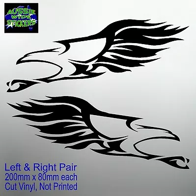 PAIR FLAMING FALCON AU BA Ute Racing Parts Vinyl Car Stickers Decals 200mm • $12.90