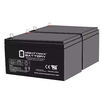 Mighty Max ML15-12NB 12V 15AH Battery Replaces Razor MX350 Dirt Rocket - 2 Pack • $69.99