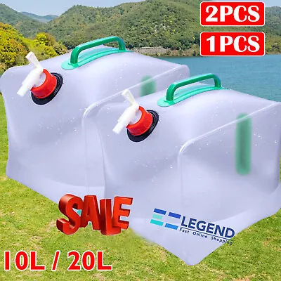 1-2PCS Collapsible Water Container 5 Gallon With Spigot Camping Water Storage • $13.95