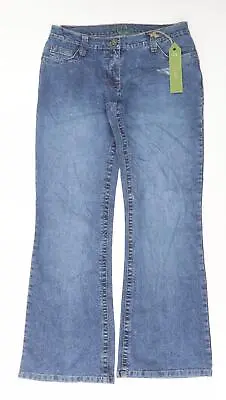 Dorothy Perkins Womens Blue Polyester Flared Jeans Size 10 L30 In Regular Button • £7.25