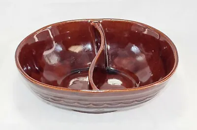  Vintage Marcrest Divided Serving Bowl Stoneware Ovenproof Daisy Dot 10   • $12.89