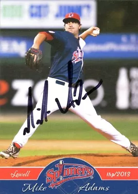 2013 Lowell Spinners MIKE ADAMS Signed Card Autograph AUTO RED SOX • $2.99