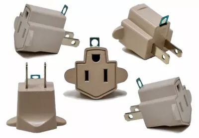 5 Pieces Electrical Grounding Adapter 3 Prong To 2 Prong Plug AC ETL Listed 125V • $7.95