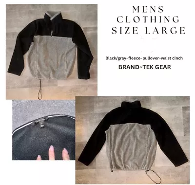 Tek Gear Soft Fleece Sweatshirt Pullover 1/4 Zip Men’s Sz Large Gray & Black • $5.16