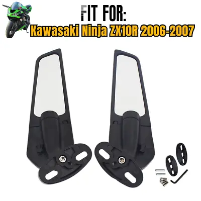 Motorcycle Wind Wing Winglet Rearview Mirrors For Kawasaki 2006 2007 Ninja ZX10R • $44.55