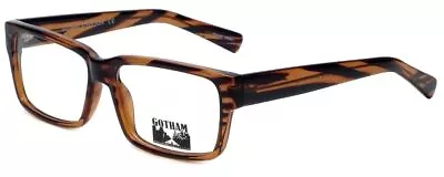 Gotham Style Designer Reading Glasses GS204-BRNS Brown Stripe 56mm CHOOSE POWER • $39.95