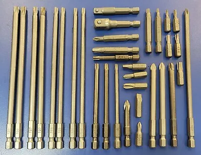 Long Torx Bit 33 Pc Set ( Made In Usa ) For Snap On Dewalt Impact 1/4  Drivers! • $17.95