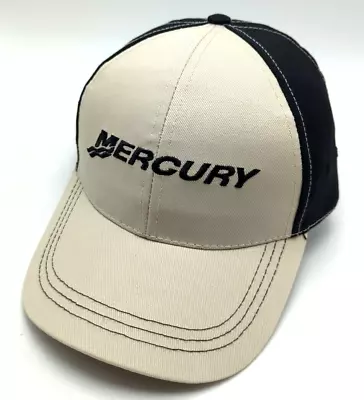 MERCURY MARINE Hat Beige Black Adjustable Cap *NEW* • $19.95