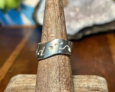 Sterling Silver Taxco Ring Symbols Mexico Tribal Vintage Retro Jewelry • £40.14