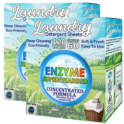 Laundry Detergent Sheets (240 Loads) Eco Hypoallergenic & Enzyme Washing Sheets • $10.46