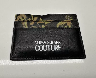 NEW Versace Jeans Couture Cardholder Card Case Wallet Black FREE Shipping • $48.99