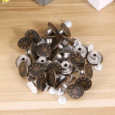 25 Pcs Snap Fasteners Metal Jean Buttons Coat Buttons Tack Buttons • $9.25