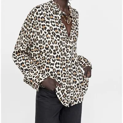 ZARA Leopard Animal Print Shirt New Small • £15