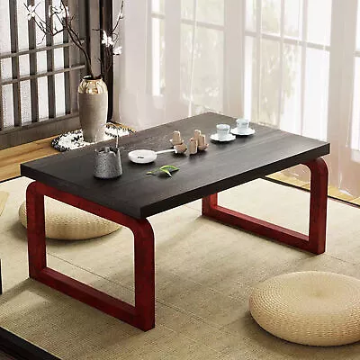 Brown Wooden Folding Coffee Table Low Tea Table Tea Picnic Table Asian Style US • $67.16