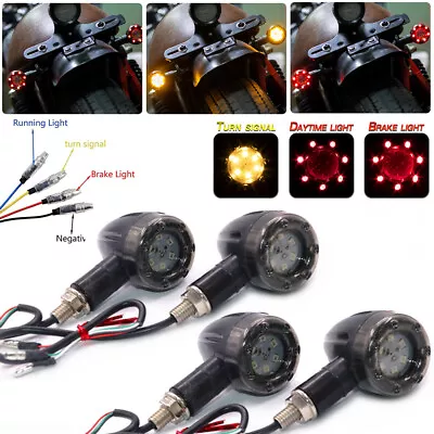 4X Motorcycle Bullet LED Brake Running Turn Signal Tail Light For Harley Honda • $13.96