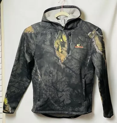 Mossy Oak Men’s Authentic Pullover Sweatshirt Hoodie Sz S (34-36) With FaceCover • $22.60