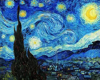 The Starry Night (1889) Vincent Van Gogh Famous Wall Art Poster Print • £4.49