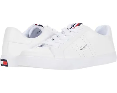 Tommy Hilfiger Lamiss White Icon Stripe Lace Up Textile Fashion Sneakers • $49.99