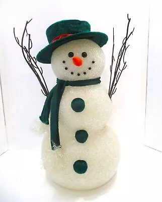 Vintage Melted Plastic Color Changing Snowman Battery Operated 11  Red Only • $14.95