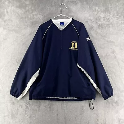 Mizuno Baseball Jacket Mens Large Blue 1/4 Zip Performance Embroidered Read • $7.45