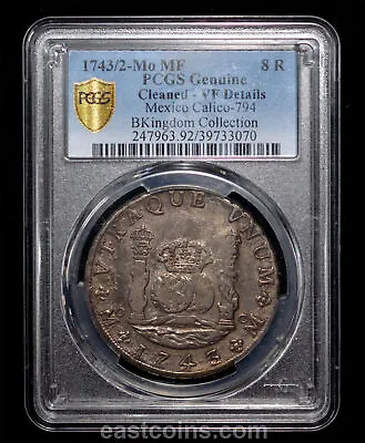 PCGS VF 1743/2 Mo MF Mexico 8 Reales - Provenance: BKingdom Collection • $1270.91