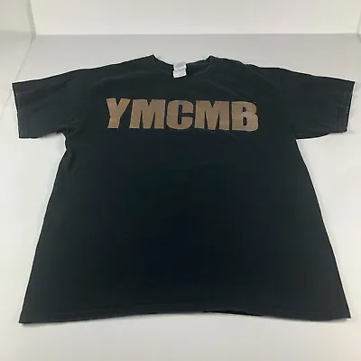 YMCMB Shirt Adult Large Black Gold Faded Young Money Lil Wayne Drake Nicki Minaj • £43.78