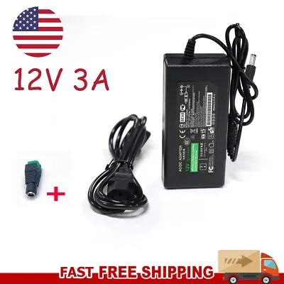 AC To DC Adapter 12V 3A 36W Power Supply For 5050 5630 SMD LED Strip Lights USA • $8.36