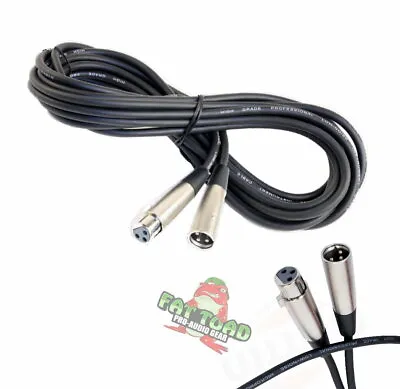 XLR Microphone Cable 20FT - FAT TOAD Mic Cord Female Male 3 Pin Recording Wire • $9.95