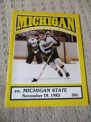 NCAA Michigan Vs Michigan State Vintage  Nov 18 1983 Hockey Program • $9.99