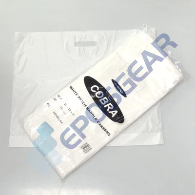 £9.69 • Buy 100 Large Strong Heavy Duty Plain White Patch Punch Handle Shop Carrier Bags