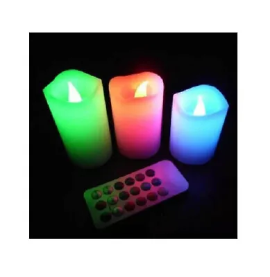 £12.99 • Buy 3 LED Remote Control Flameless Candle Colour Changing Mood Candles Gifts