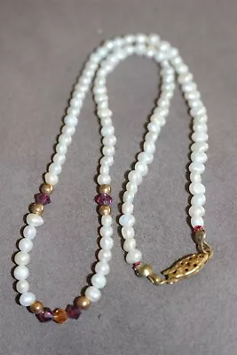 Vintage In Seattle Lot#941 Beautiful Cultured Pearls Crystal Beads Necklace • $2.25