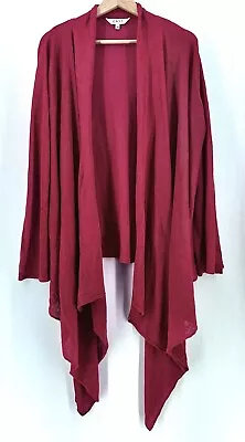 EAST Women 100% Linen Midi Length Cardigan Layers Wine Red Size18 Ref 445 • £9.50