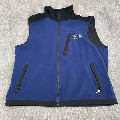 Mountain Hardwear Fleece Vest Mens Large Blue Full Zip Wind Stopper Pockets • $29.95