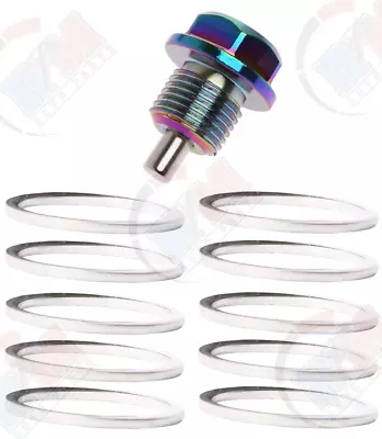 Aluminum MAGNETIC Neo Chrome Oil Drain Plug ADP581 + 10 Seals For Cummins Diesel • $20.55