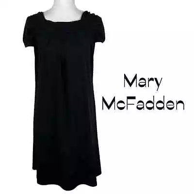 Mary McFadden Black Pleated Neutral Minimalist Vintage Dress • $59