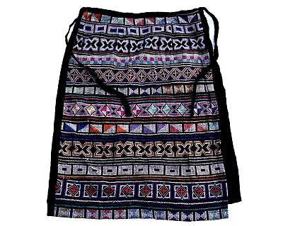 Vintage 80s Ethnic Style Embroidered Wrap Skirt Retro Boho Hippy 12 - 14 • £7.95